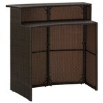 vidaXL Ensemble de bar de jardin avec coussins 3 Pièces Marron