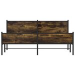 vidaXL Cadre de lit en métal sans matelas chêne fumé 183x213 cm