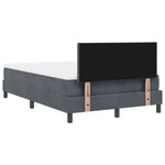 vidaXL Lit Box Spring avec Matelas Gris Foncé 120x200 cm Velours