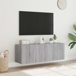 vidaXL Meubles TV muraux et lumières LED 2Pièces sonoma gris 60x35x41 cm