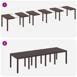 Ensemble de Salle à Manger de Jardin vidaXL 11 Pièces avec Coussins Marron Poly Rattan