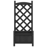 vidaXL Jardinière avec treillis noir bois massif de sapin