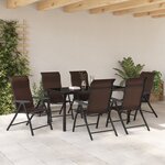 vidaXL Set de jardin 7 pièces marron en poly rattan