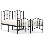 vidaXL Cadre de lit métal sans matelas avec pied de lit noir 120x200cm
