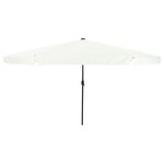 Parasol de jardin vidaXL avec des lumières LED Ø395x245 cm Blanc sable