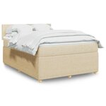 vidaXL Sommier à lattes de lit avec matelas Crème 140x200 cm Tissu