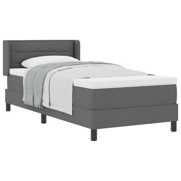 Lit à Ressorts vidaXL avec Matelas Gris Foncé 90x190 cm Tissu