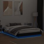 vidaXL Cadre de lit avec LED sans matelas noir 160x200 cm