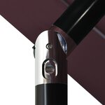 vidaXL Parasol de jardin à 3 niveaux mât en aluminium rouge bordeaux