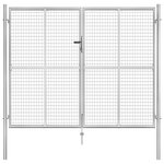 vidaXL Porte de jardin Acier galvanisé 306x250 cm Argenté