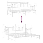 Lit daybed vidaXL avec lit gigogne blanc 90x190 cm en acier