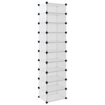 vidaXL Étagère à chaussures Transparent 44x32x174 cm PP