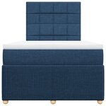 vidaXL Sommier à lattes de lit avec matelas Bleu 120x200 cm Tissu