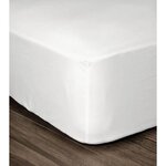 Drap Housse 100  coton 90 x 190 x 25 cm blanc