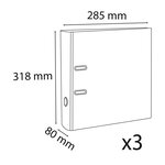 Lot De 3 Classeurs À Levier - Dos De 80mm - Format À Classer A4 - Extérieur En Polypropylène / Intérieur En Papier - Vert Foncé - X 4 - Exacompta