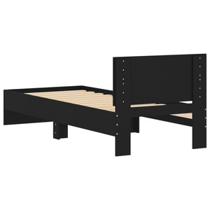 vidaXL Cadre de lit sans matelas avec tête de lit noir 90x190 cm