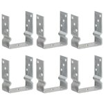 vidaXL Piquets de clôture 6 Pièces Argenté 12x6x15 cm Acier galvanisé