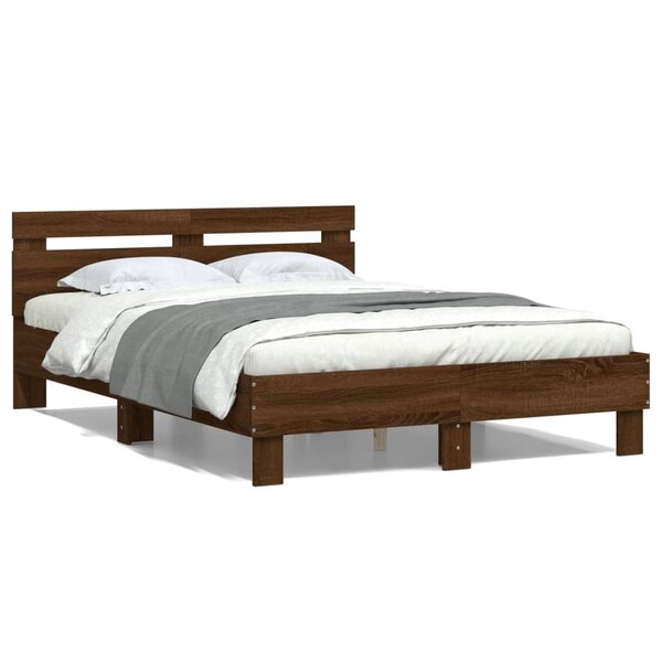 vidaXL Cadre de lit sans matelas chêne marron 120x190 cm