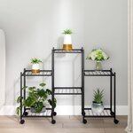 vidaXL Jardinière avec roues 83x25x63 5 cm Noir Fer
