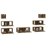 vidaXL Ensemble de meubles TV 7 Pièces Chêne fumé Bois d'ingénierie
