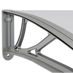 vidaXL Auvent de porte Gris et transparent 350x75 cm Polycarbonate