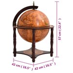 vidaXL Support à vin bar forme globe Marron Bois d'eucalyptus massif