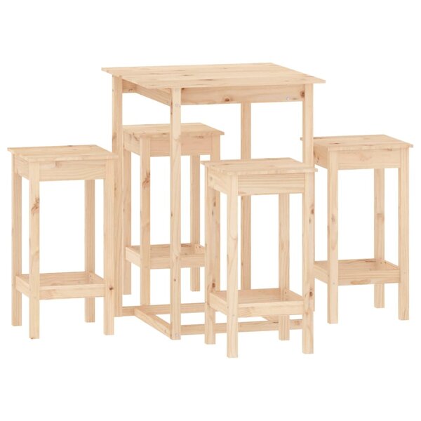 vidaXL Ensemble de bar 5 Pièces Bois de pin massif