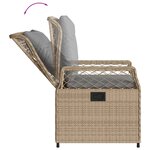 vidaXL Ensemble à manger de jardin et coussins 7 Pièces beige poly rotin