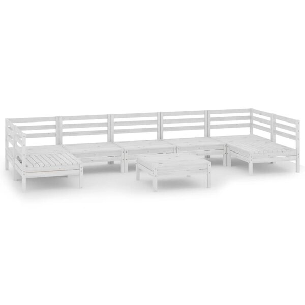 Salon de jardin meuble d'extérieur ensemble de mobilier 8 pièces blanc bois de pin massif 02_0017781