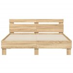 vidaXL Cadre de lit avec tête de lit et LED chêne sonoma 140x190 cm