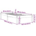 vidaXL Cadre de lit sans matelas cire marron 90x190 cm bois pin massif