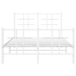 vidaXL Cadre de lit métal sans matelas et pied de lit blanc 120x190 cm