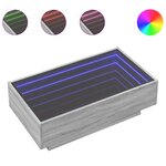 vidaXL Table basse avec LED sonoma gris 90x50x30 cm bois d'ingénierie