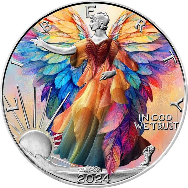 Pièce de monnaie en Argent 1 Dollar g 31.1 (1 oz) Millésime 2024 FEATHERED HARMONY