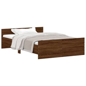 vidaXL Cadre de lit tête de lit et pied de lit chêne marron 120x190 cm