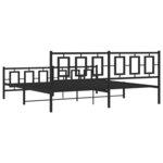 vidaXL Cadre de lit métal sans matelas avec pied de lit noir 193x203cm