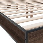 vidaXL Cadre de lit chêne marron 140x190 cm bois d'ingénierie et métal