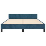 vidaXL Cadre de lit avec tête de lit Bleu foncé 140x200 cm Velours