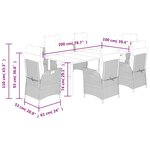 vidaXL Ensemble à manger de jardin et coussins 7 Pièces beige poly rotin