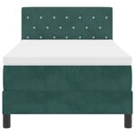 Lit à ressorts vidaXL avec matelas et LED Vert foncé 90x200 cm Velours