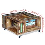 vidaXL Table basse Bois de récupération massif 70x70x35 cm