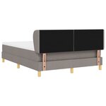 Lit à sommier box avec matelas - Taupe  140x200 cm  Tissu