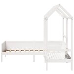 vidaXL Ensemble de lit de jour et de banc avec toit sans matelas blanc