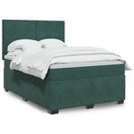 vidaXL Sommier à lattes de lit et matelas Vert foncé 140x190cm Velours