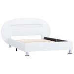 vidaXL Cadre de lit avec LED Blanc Similicuir 100 x 200 cm
