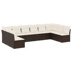 vidaXL Salon de jardin 10 Pièces avec coussins marron résine tressée