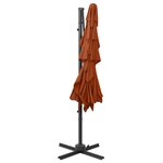 vidaXL Parasol de jardin à 4 niveaux avec mât en aluminium terre cuite
