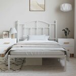 vidaXL Cadre de lit métal sans matelas et tête de lit blanc 100x190 cm