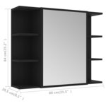 vidaXL Ensemble de meubles de salle de bain 4 Pièces Noir Aggloméré