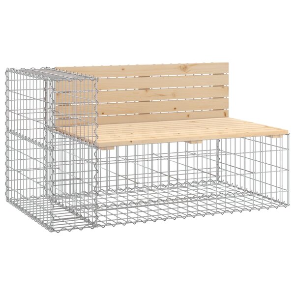 vidaXL Banc de jardin design gabion 122x71x65 5 cm bois massif de pin
